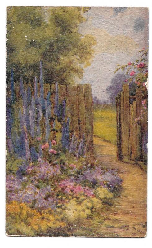 Tucks Oilette Flora Pilkington Painting All in a Garden Fair Textured Postcard