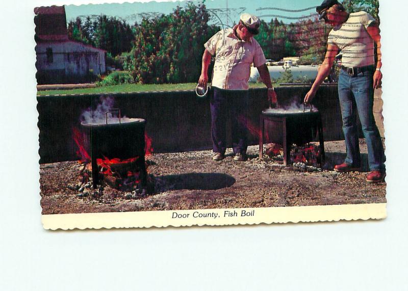 Postcard Door County Fish Boil Fish Fry Peninsula Wisconsin Green Bay  # 3954A