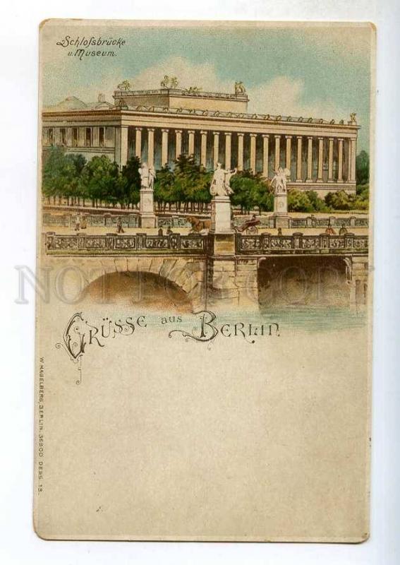 247073 GERMANY GRUSS aus BERLIN Vintage Hagelberg litho PC