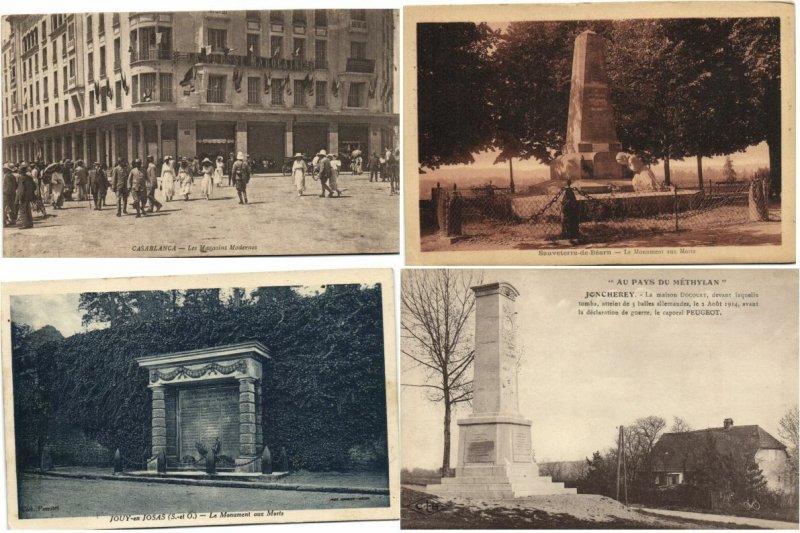 WAR MONUMENTS STATUES MILITARY WWI 250 Vintage Postcards Pre-1940 (L3395)