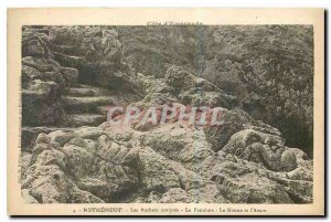 Old Postcard Emerald Coast Rotheneuf rocks scultes the Fantome the nun and th...