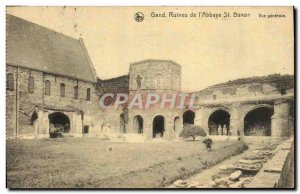 Postcard Ancient Ruins of Ghent & # 39abbaye St Bavo General view