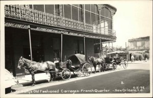 New Orleans Louisiana LA Aunt Sallys Carriages Real Photo Postcard