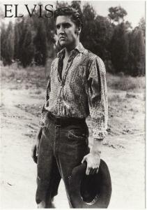 Elvis Presley Holding a Cowboy Hat Modern Postcard