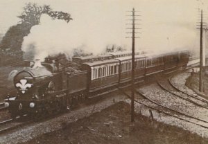 Royalty At Rushey Platt Churchward 4-4-0 no 3433 Bath Train Postcard