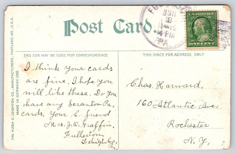 Lancaster Pennsylvania~Wheatland home Of President Buchanan~Postmarked~Postcard