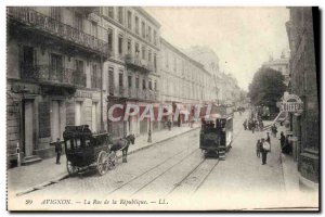 Old Postcard Tram Avignon Rue de la Republique Hairdresser