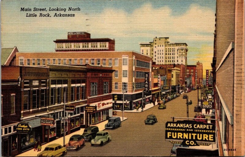 Main Street Looking North Little Rock AR Postcard PC62