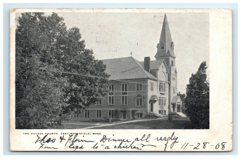 Postcard The Village Church, East Northfield MA Mass 1908 G22