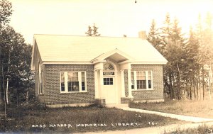 Bass Harbor ME Memorial Library, Real Photo Postcard