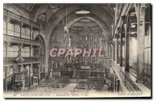 Old Postcard Saint Jean de Luz Interior of the Church