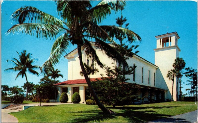 Cor Jesu Chapel Barry College Miami Florida FL Palms Postcard UNP WOB Dexter VTG 