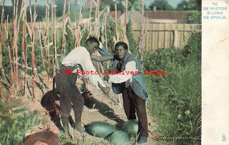 317337-Black Americana, Tuck No 2362, On the Old Plantation, Boys Fighting