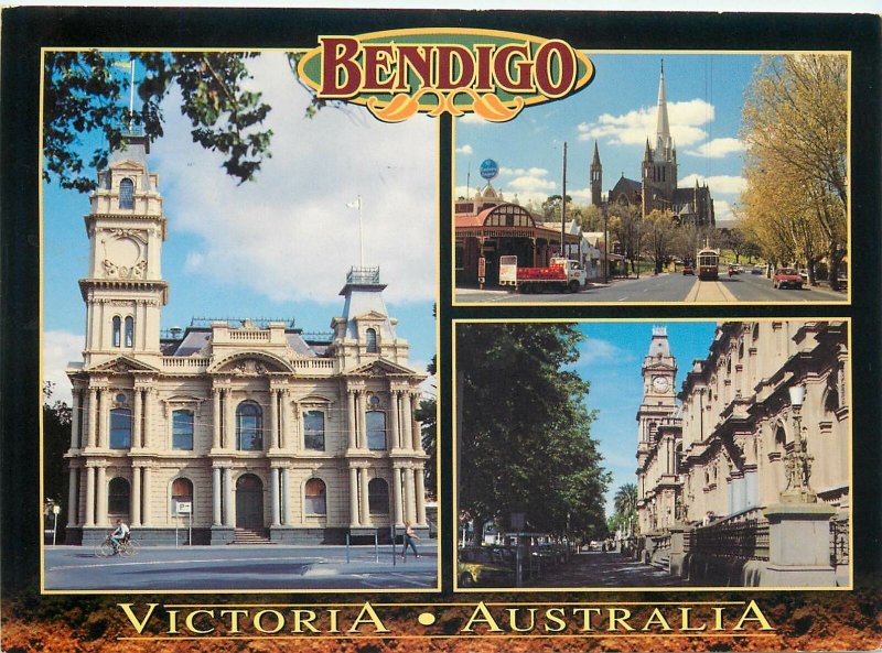 Postcard Australia Victoria Bendigo several aspects and sites