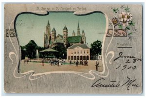 1903 St. Servatius and St. Janskerk and Vrijthof Maastricht Netherlands Postcard