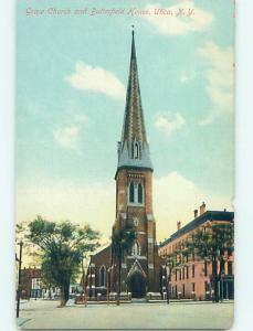 Unused Divided-Back CHURCH SCENE Utica New York NY p5093