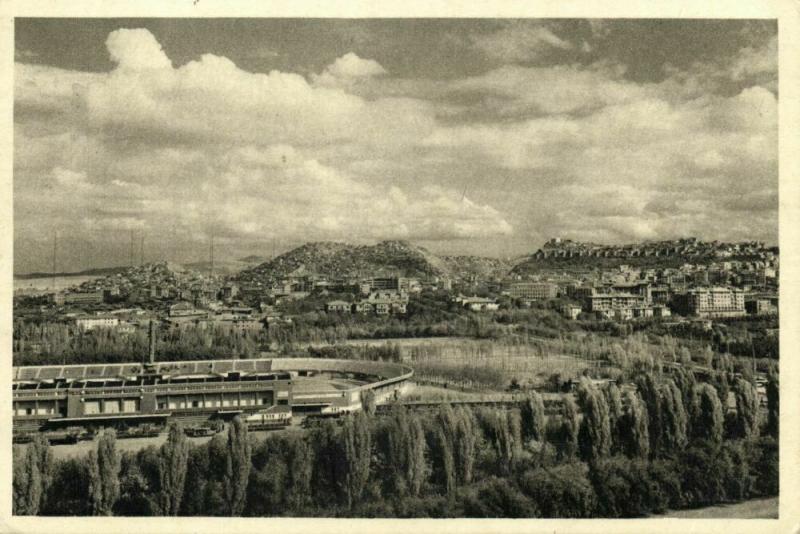 turkey ANKARA 19 Mayıs Stadyumu Partial View with Stadium 1959 Postcard