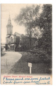 Appleton Chapel, Harvard College, Cambridge Massachusetts, Used 1906 Flag Cancel