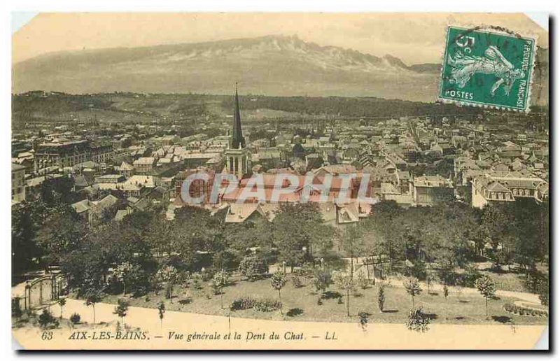 Old Postcard Aix les Bains General view and the Dent du Chat