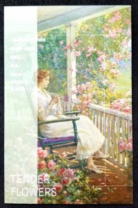 [AG] P658 Romantic Classic Painting Flower Flora Plant Women (postcard) *New