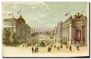 Old Postcard Fancy transparent map of Paris Perspective & # 39Avenue Nicolas II