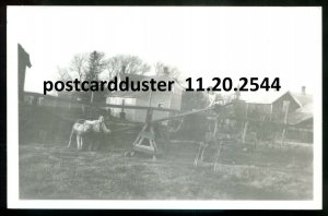 h3935 - Canada or USA 1950s Kids Playing on Seesaw, Dog. Real Photo Postcard