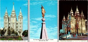 3~4X6 Postcards Salt Lake City, UT Utah LDS MORMON TEMPLE~ANGEL MORONI~CHRISTMAS