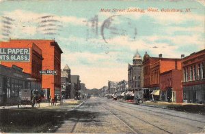 Galesburg Illinois Main Street Vintage Postcard AA8466