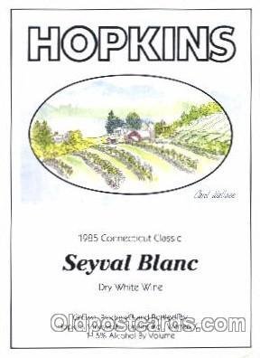Advertising Dry White Wine, Hopkins, Warren, CT USA Unused 