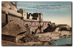 Old Postcard Saint Malo Study Rempars and Gate Field Vauverts Ramparts and Va...