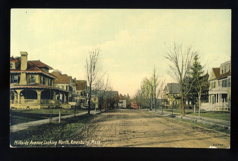 Amesbury, Massachusetts/MA/Mass Postcard, Hillside Avenue Looking North