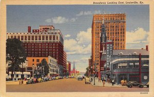 Broadway looking East Louisville, Kentucky, USA Bus Unused 