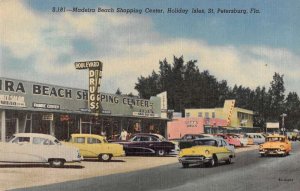 St Petersburg Florida Madeira Beach Shopping Center Drug Store Postcard AA56359