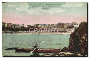 Old Postcard The Emerald Coast Dinard Beach