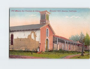 Postcard Mission Francisco de Solano, Sonoma, California