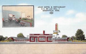 Greenville Mississippi views of Azar Motel & Restaurant antique pc Z28318