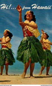 Hawaii Greetings With Hula Dancers