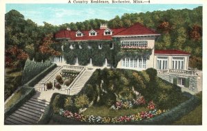 Vintage Postcard 1920's A Country Residence Rochester Minnesota E.C. Kropp Co