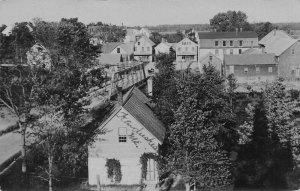 Kenduskeag ME Aerial View Downtown & Iron Bridge Real Photo Postcard