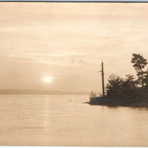 UDB c1900s Beautiful Early Scenic Photography RPPC Lake Sunset Real Photo A143