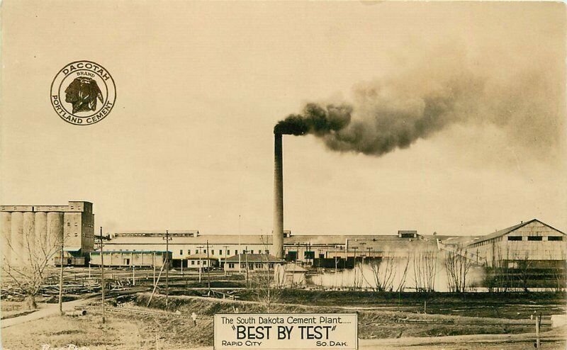 C-1910 Fantasy Industry South Dakota Cement Plant RPPC Photo Postcard 11936