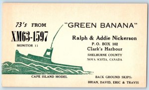 c1940 Shelburne County Nova Scotia Canada Postcard Green Banana Cape Island