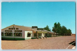 Holbrook Arizona AZ Postcard Bob's 66 Steak House Indian Country c1960 Vintage