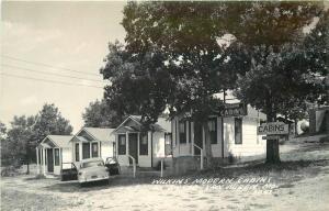 Auto Wilken's Modern Cabins 1950s VAN BUREN MISSOURI RPPC real photo 5264 Cook