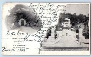 1906 Cave Hot Spring Grand Entrance US Reservation Hot Springs Arkansas Postcard