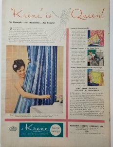 1946 Plastic Shower Curtain Print Ad LIFE Magazine Single Page Color  EXL1035