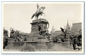 c1950's Monumento Al General San Martin Buenos Aires Argentina Postcard