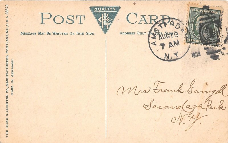 G83/ Auriesville New York Postcard 1909 Memorial Cross Monument 