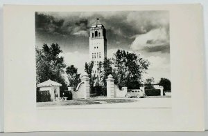 RPPC Tower Entrance Bus Stop Automobile Real Photo 1940s Postcard K12