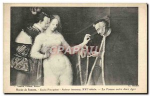 Old Postcard Musee De Rennes Ecole Francaise Author Unknown Woman Between Two...